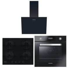Hoover 60 Cm Siyah Cam Ankastre Set ( HDG6C1GBTK + HOT3161I/E + HVW6MBB )