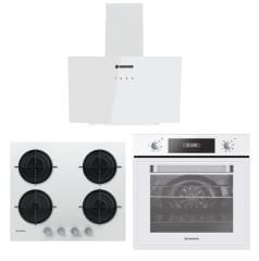 Hoover 60 Cm Beyaz Cam Ankastre set ( HDG6C1GWTK + HOT3161WI/E + HVW6MW )