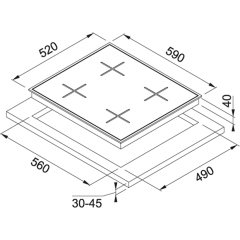 Franke Smart Linear Square FHNS 604 4G WH C Bianco