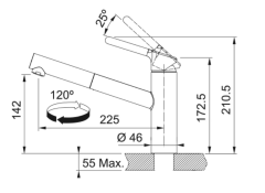 Franke Orbit Doccia Armatür