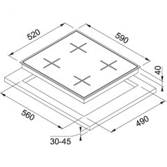 Franke Smart Linear Square FHNS 705 4G TC WH C White glass Cam Ocak