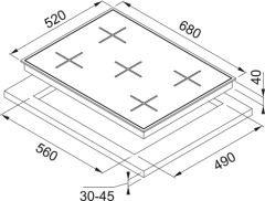 Franke Smart Linear Square FHNS 705 4G TC BK C Cristallo Nero Cam Ocak
