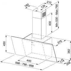 Franke Smart Linear Vertical 90 Cm Siyah Davlumbaz