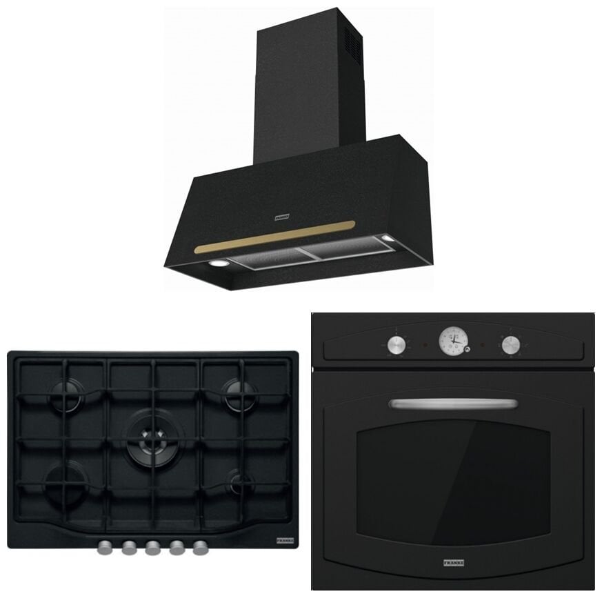 Franke Classicline Nero Ankastre Set (Gold Düğme Ve Kulp Dahildir.)