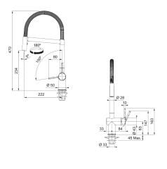 Franke Active Plus Semi Pro Matt Black Armatür