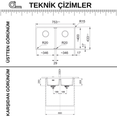 Franke Maris MRG 120-35-35 Tezgah Altı Granit Eviye Matt Black