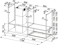Franke T-Shelf Ada Tipi Davlumbaz (FMY BK MATT F180)