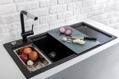 Nuevo PUREL 6 S Seramik Eviye Siyah (Sağ Damlalıklı)