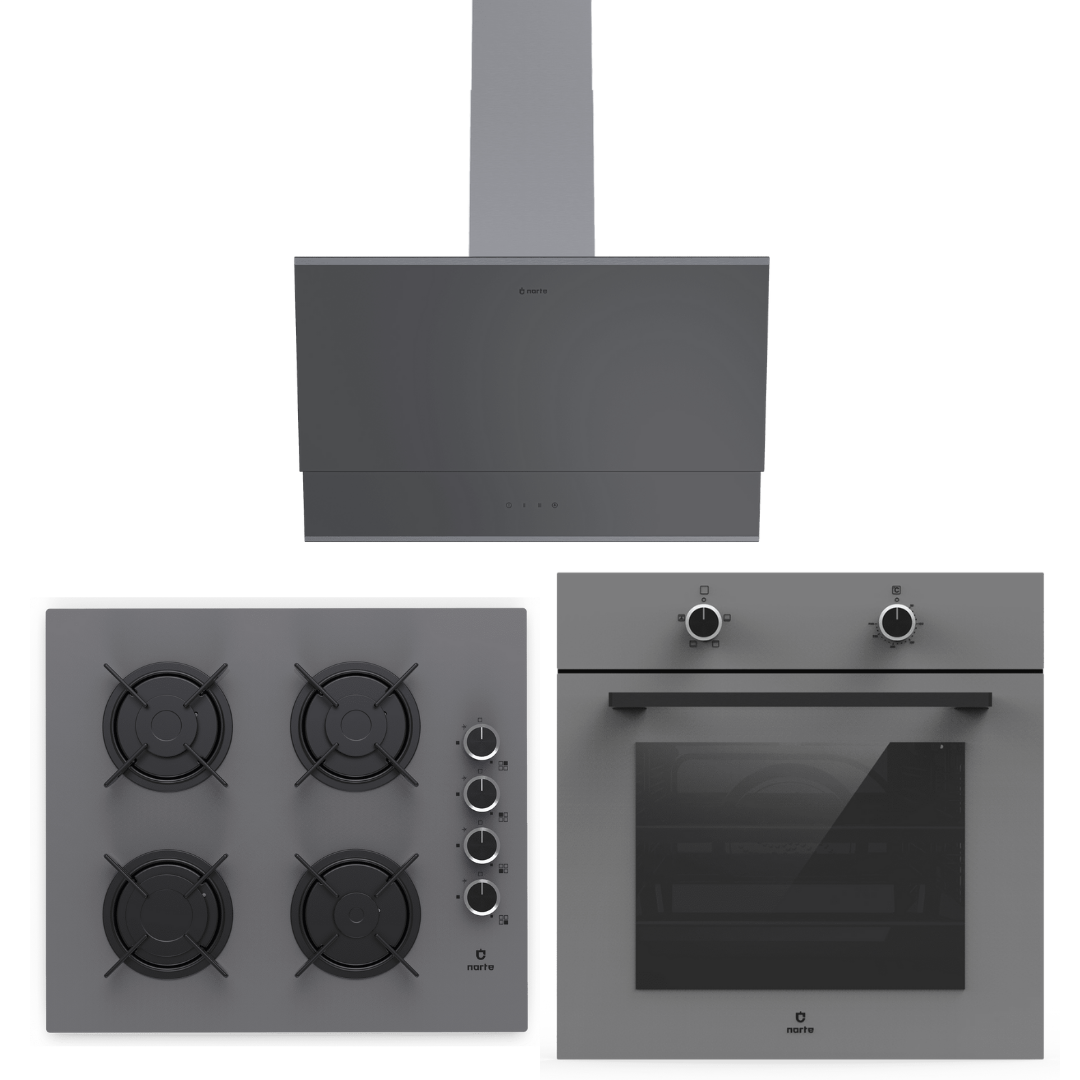 Narte Gri Cam Ankastre Set ( 6 Yıl Garanti )