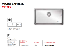 Ukinox Tezgah Altı Çelik Eviye (ME 745)