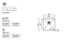 Ukinox Tezgah Altı Çelik Eviye (ME 400)