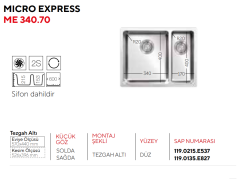 Ukinox Tezgah Altı Çelik Eviye (ME 340.70)