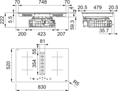 Franke MARİS 2GETHER Ankastre Davlumbazlı Ocak (FMA 8372 4RC R HI)