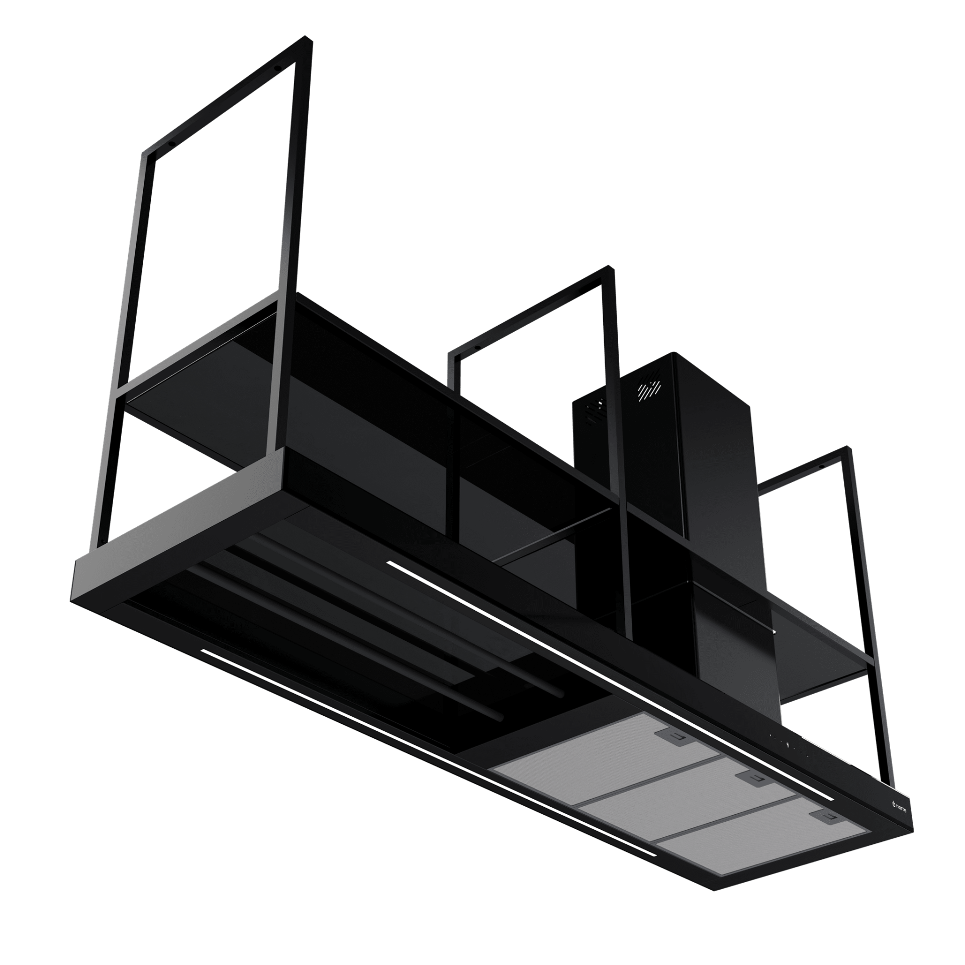 Narte Siyah Raf Tipi Ada Davlumbaz (NT-HI400180B)