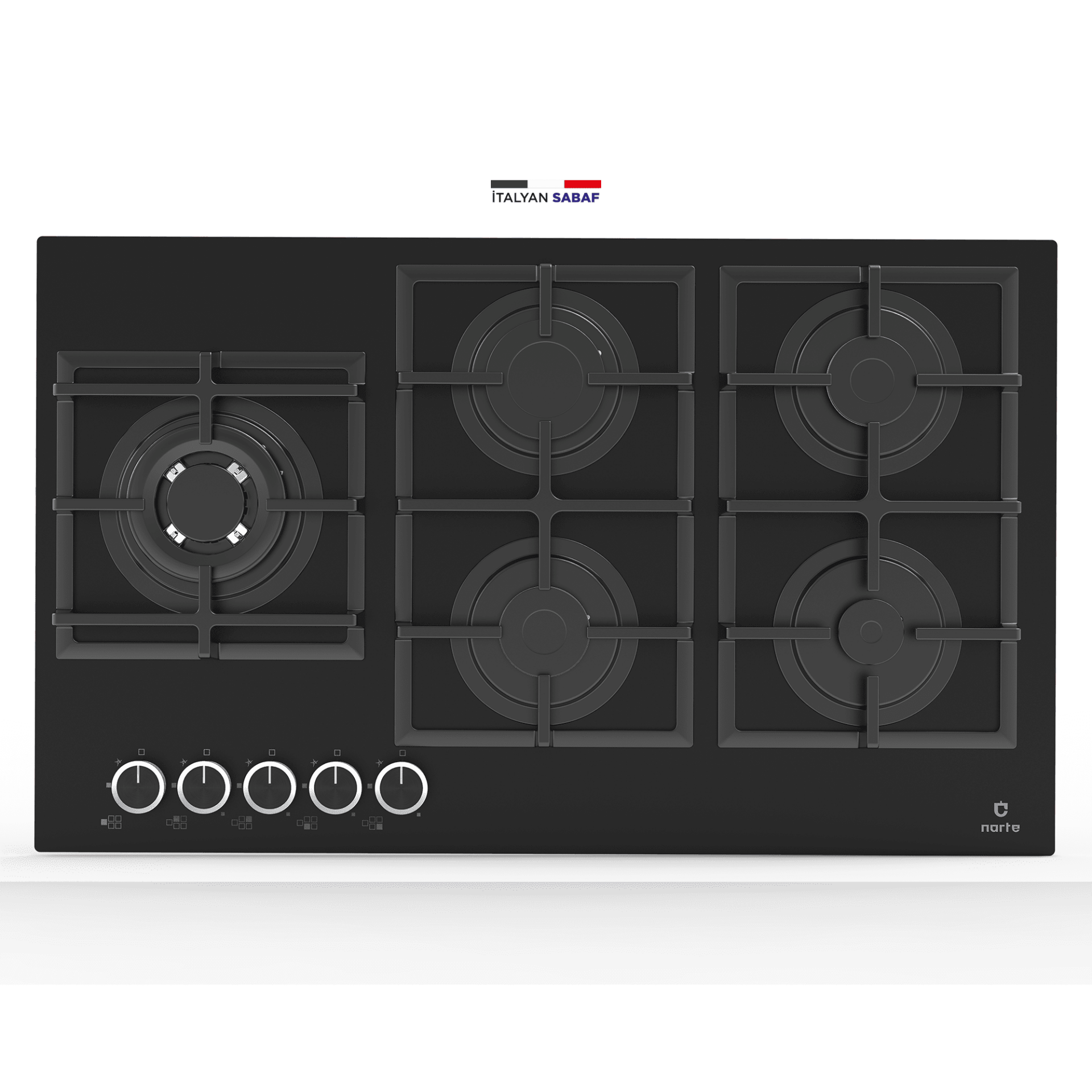 Narte 5 Göz 86 Cm Siyah Cam Ankastre Ocak  (NT-CG30090B)