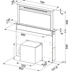 Franke Downdraft FDW 908 IB XS Paslanmaz Çelik - Siyah