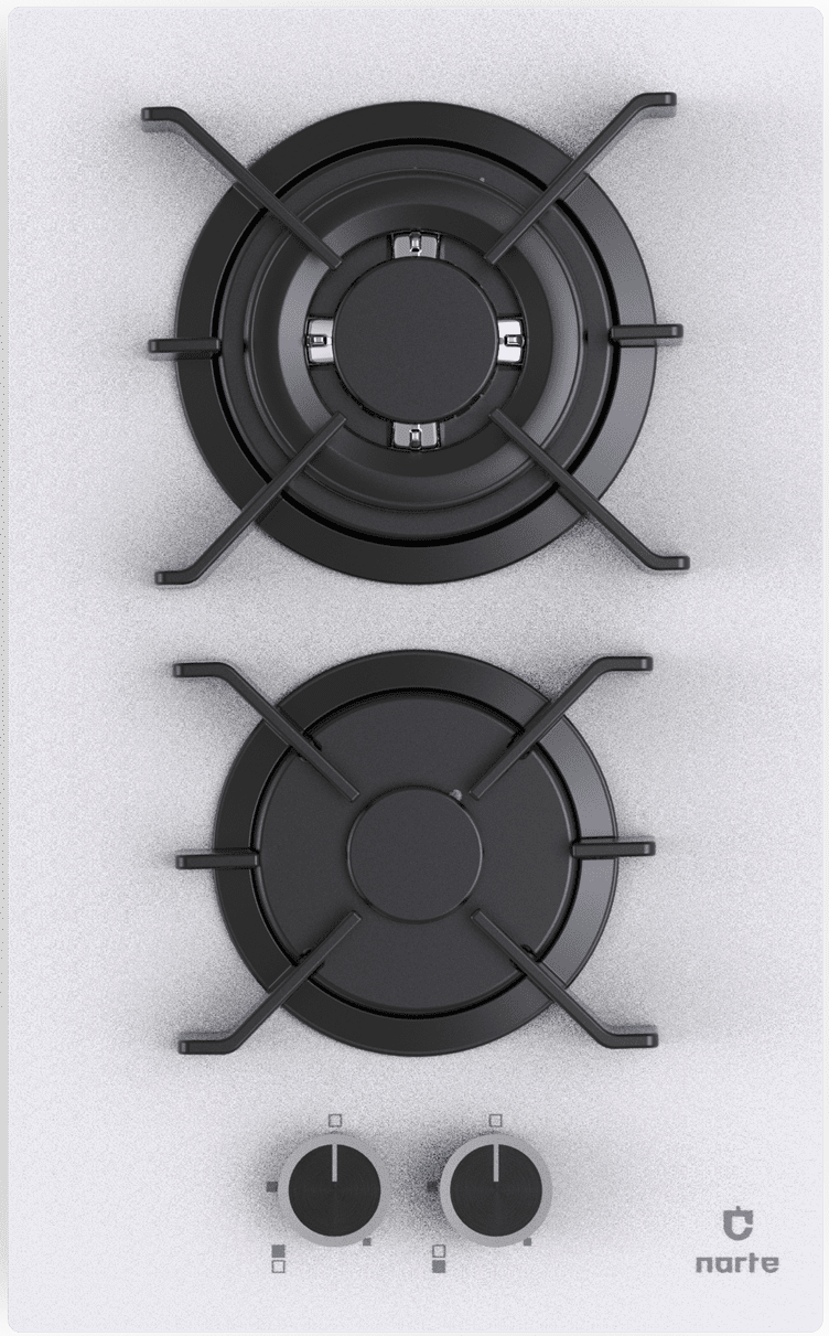 Narte 2 Göz Beyaz Cam Ankastre Ocak  (NT-CG20030W)