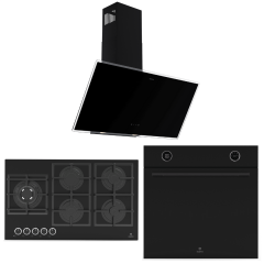 Narte 90 Cm Siyah Cam Ankastre Set ( 6 Yıl Garanti )