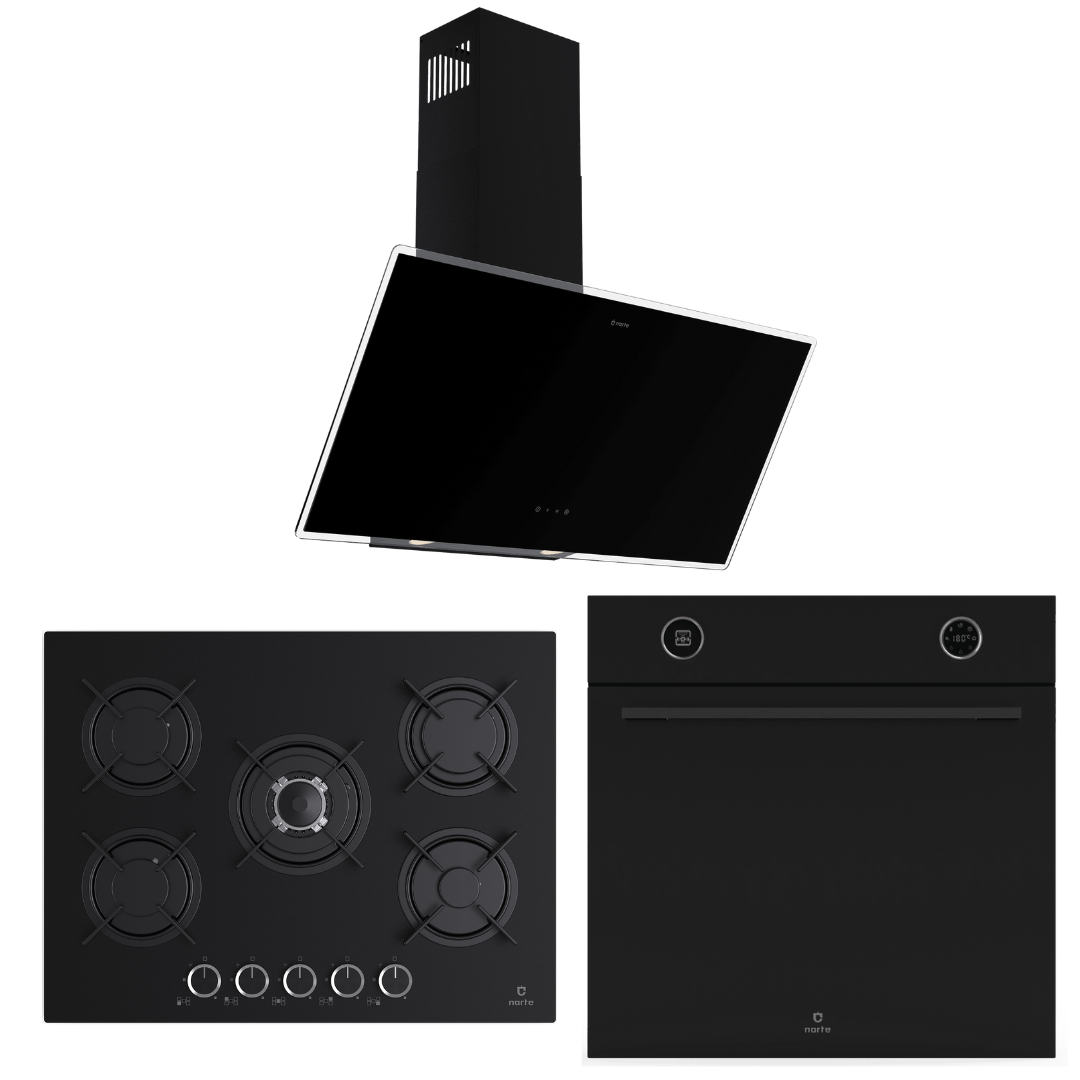 Narte 90 Cm Davlumbaz, 70 Cm Ocak Emaye Izgara Cam Ankastre Set ( 6 Yıl Garanti )