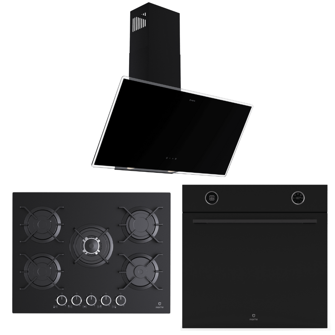 Narte 90 Cm Davlumbaz, 70 Cm Ocak Döküm Izgara Cam Ankastre Set ( 6 Yıl Garanti )