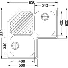 Franke Köşe PNX 621-E Inox