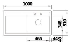 Nuevo CREA XL 6 S Seramik Eviye Siyah (Sağ Damlalıklı)