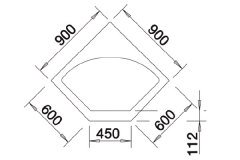 Nuevo Elegance Seramik Köşe Eviye Siyah