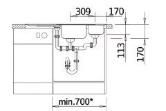 Nuevo Elegance Seramik Köşe Eviye Siyah