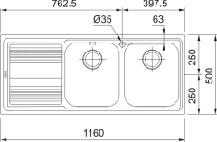 Franke Logicaline LLL 621 Dekor Eviye Sol Damlalık