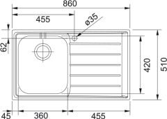 Franke Neptun NEX 611 Inox Eviye Sağ Damlalık