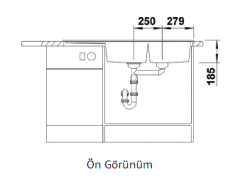 Nuevo SONAS 8 S Seramik Eviye Kristal Beyaz(Sol Damlalıklı)