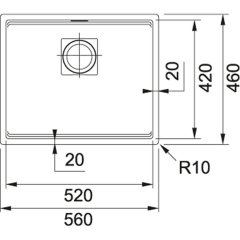 Franke Kubus 2 Tezgah Altı Granit Eviye (KNG 110-52) Nero