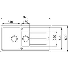 Franke Basis 1,5 Göz Damlalıklı Granit Eviye