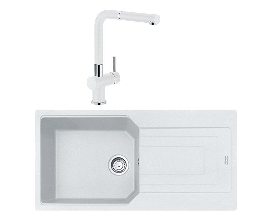 Franke UBG 611-100 + Active Plus Doccia Granit Eviye Armatür Kampanyası Bianco