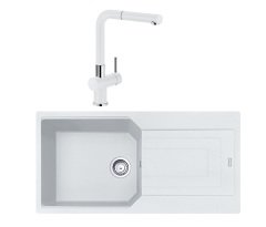 Franke UBG 611-100 + Active Plus Doccia Granit Eviye Armatür Kampanyası Bianco
