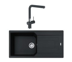 Franke UBG 611-100 + Active Plus Doccia Granit Eviye Armatür Kampanyası Nero