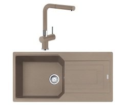 Franke UBG 611-100 + Active Plus Doccia Granit Eviye Armatür Kampanyası Oyster