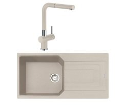 Franke UBG 611-100 + Active Plus Doccia Granit Eviye Armatür Kampanyası Sahara