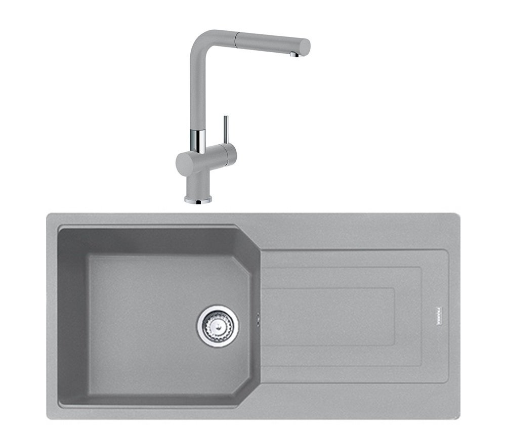 Franke UBG 611-100 + Active Plus Doccia Granit Eviye Armatür Kampanyası Stone Grey