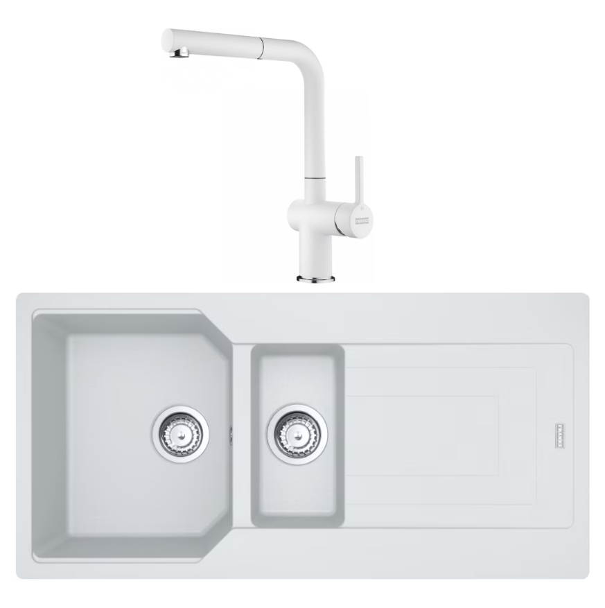 Franke UBG 651-100 + Active Plus Doccia Granit Eviye Armatür Kampanyası Bianco