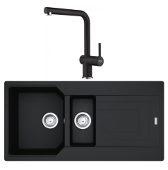 Franke UBG 651-100 + Active Plus Doccia Granit Eviye Armatür Kampanyası Nero