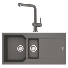 Franke UBG 651-100 + Active Plus Doccia Granit Eviye Armatür Kampanyası Stone Grey