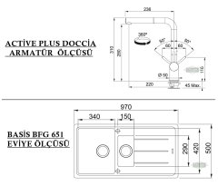 Franke BFG 651 + Active Plus Doccia Granit Eviye Armatür Kampanyası Stone Grey