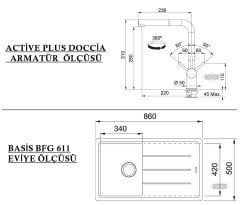 Franke BFG 611-86 + Active Plus Doccia Granit Eviye Armatür Kampanyası