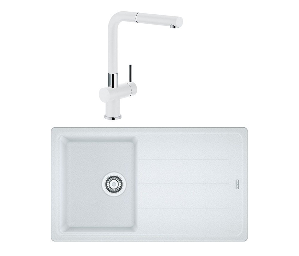 Franke BFG 611-86 + Active Plus Doccia Granit Eviye Armatür Kampanyası Bianco