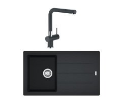 Franke BFG 611-86 + Active Plus Doccia Granit Eviye Armatür Kampanyası Nero