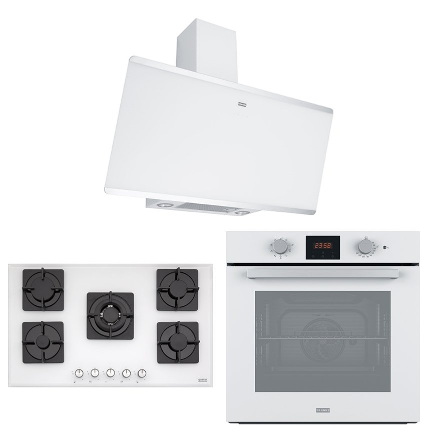 Franke 90 Cm Beyaz Cam Ankastre Set
