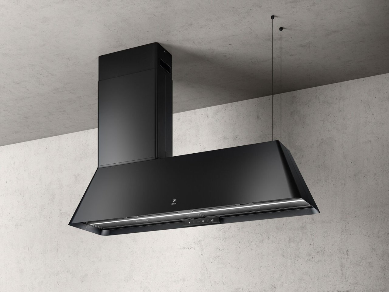 Elica Ikona Lıght Maxxi Black Ada Davlumbaz