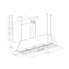 Elica Ikona Lıght Maxxi Inox Ada Davlumbaz