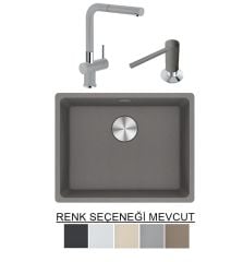 Franke Maris MRG 110-52 Tezgah Altı Granit Eviye + Active Plus Doccia Spiralli Armatür